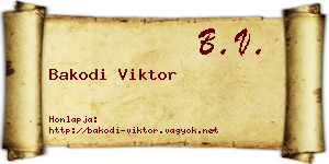 Bakodi Viktor névjegykártya